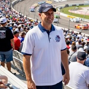 Vintage 90s Richard Petty Nascar Georgia Pacific Polo Shirt Men Large‎ White